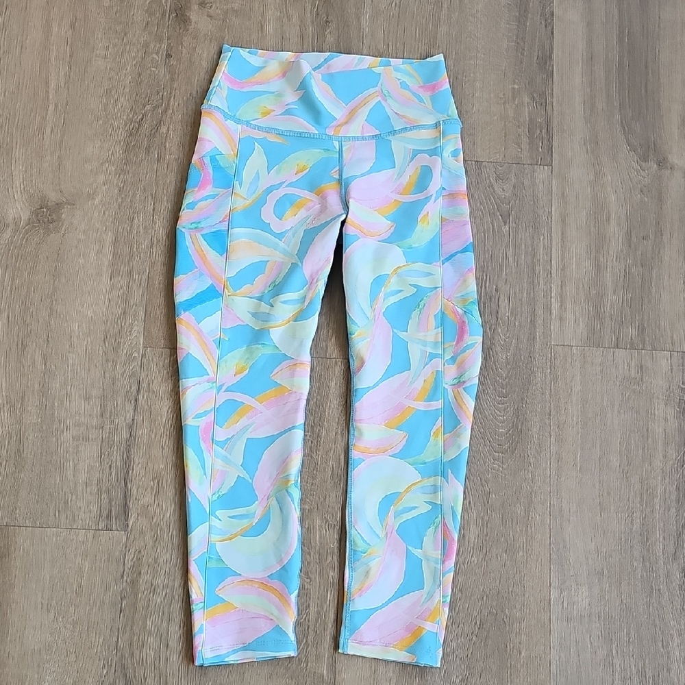 Wear To Heart Colorful Abstract Print Leggings Size Small